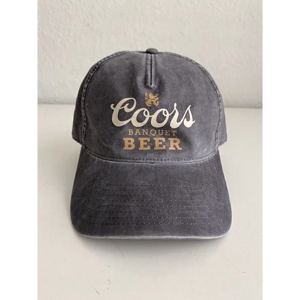 American Needle Coors Banquet Beer Dad Baseball SnapBack Hat Grey Adjustable